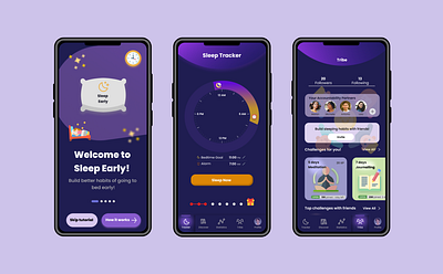 Building better habits to sleeping early figma mobile app ui design ux design uxui