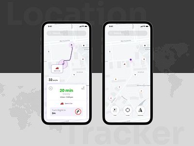 Location Tracker #DailyUI #020 app appscreens dailyui dailyui20 design location locationtracker maps tracker trcaker ui uxui
