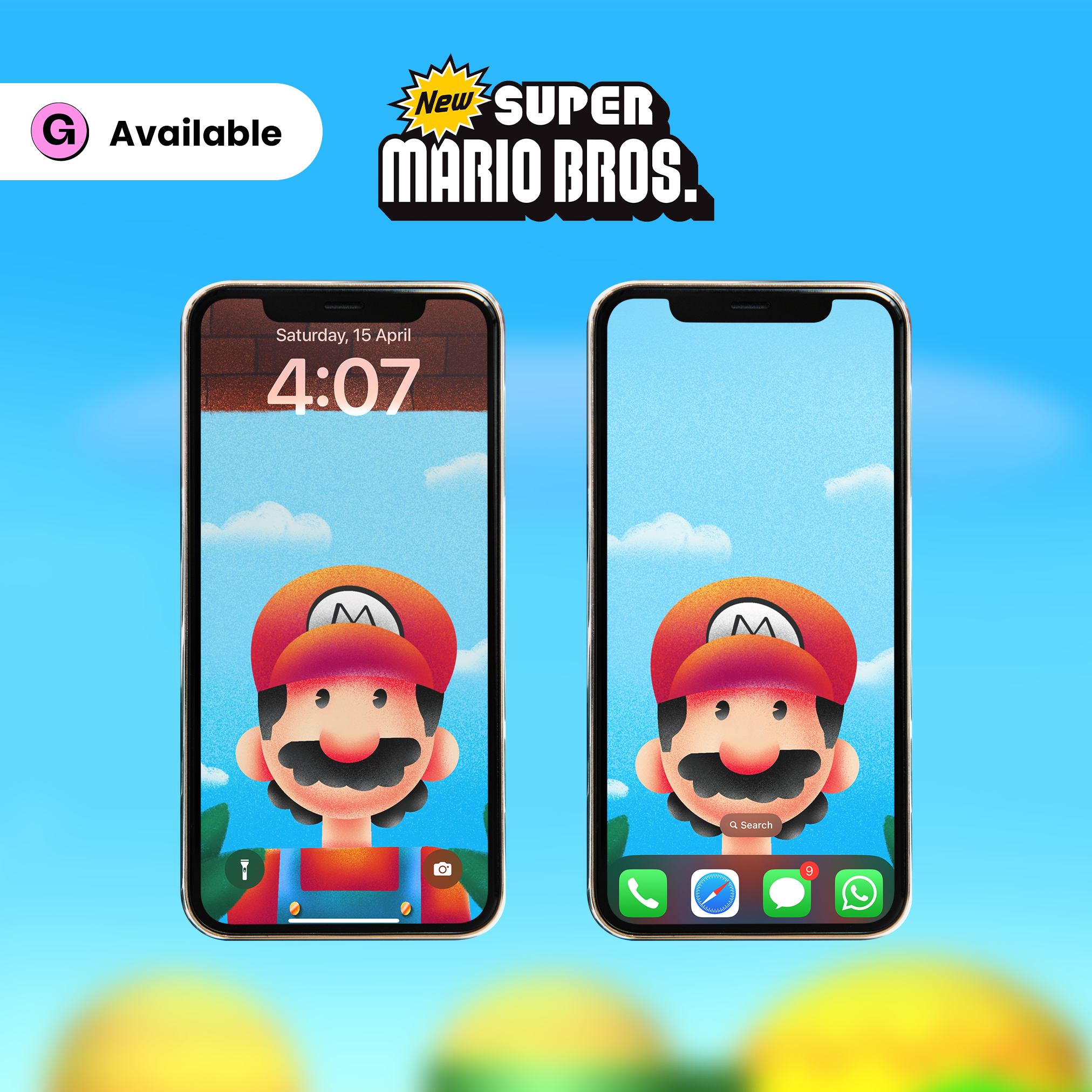 Super Mario Bros Illustration Wallpaper Iphone by Sathya illustration on  Dribbble