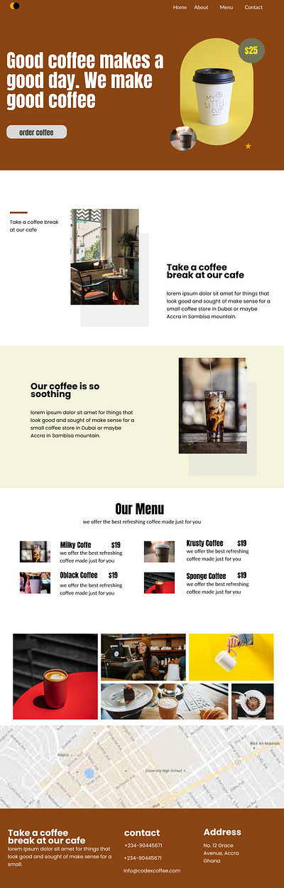 Codex Coffee cafe website ui coffee store website graphic design ui web design website