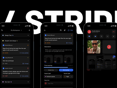 STRIDE - Task Manager chat design jira mobile task ui ux video