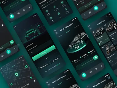 Electric Vehicle Charger App ∣ Dark app design branding car charging app cleanui design dgpro dgprostudio digital electric vehicle evapp evcharger illustration jahidjaykar logo mobile ui trendyui ui ui2023 uidesign uidesigntrend