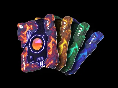 Sci-Fi Cards 3d ai animation blender card club crypto cyberpunk esports fire game ice illustration liquid logo membership neon nft team ui