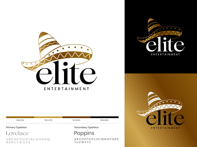Elite Entertainment | Logo Design dribbble logo dribbble logo portfolio dribbble logos entertainment logo golden gradient illustrative illustration logo mexico musical group musician band sombrero hat