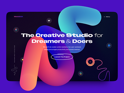 Creative Studio Hero Section design graphic design hero section ui ux web web design