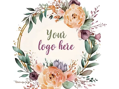 Watercolor Floral Logo Design, Pastel Floral Logo, Modern logo floral flower modran logo