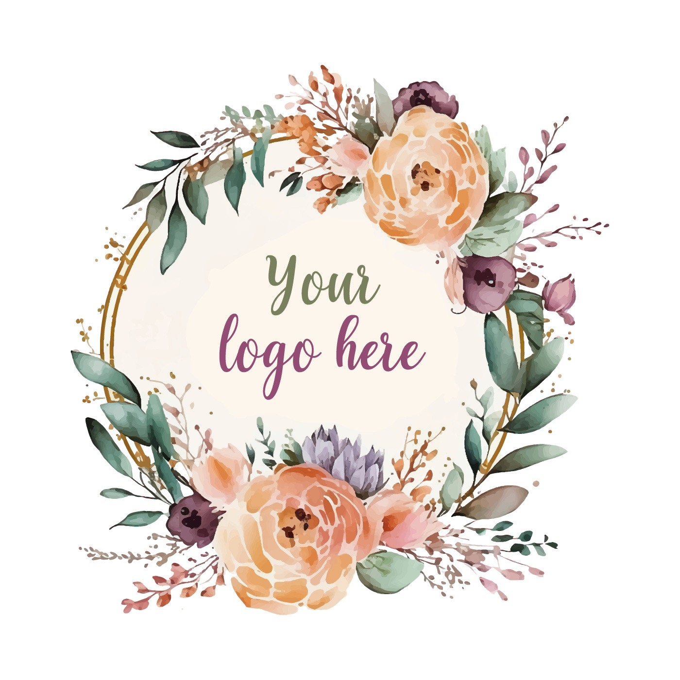 Watercolor Floral Logo Design, Pastel Floral Logo, Modern logo by Md ...