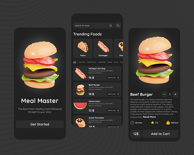 Food App : Meal Master android design figma food app design food delivery app design graphic design mobile app ui ux