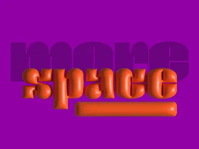 More space 3d adobe creativity design graphic design illustration illustrator orange typography vector violet