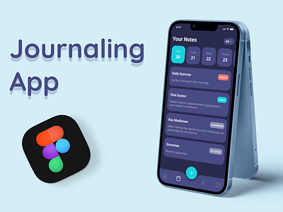 Journaling App Design android design figma graphic design ios journaling app design mobile app ui ux