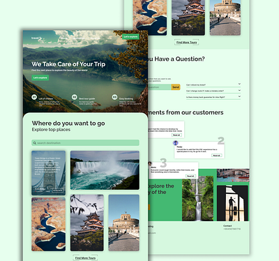 Design Landing Page of Traveling website design landing page web design