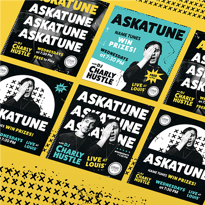 Askatune - Social Media Promo Graphics branding design graphic graphic design music poster promotional graphics social media typography