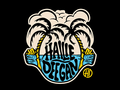 Hailie Deegan - Tropical beach branding graphic hailie deegan illustration merch