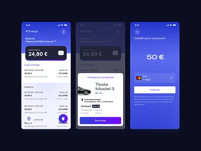 Chargr - electric car companion concept app automotive electric car mobile app product design tesla ui ux vehicule