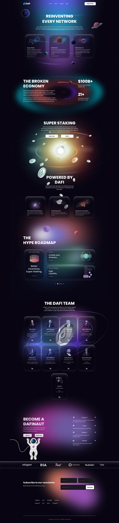 Defi Landing Page (Cryptocurrency) bitcoin blockchain crypto crypto investment crypto staking cryptocurrency dark theme decentralized finance defi eth 2.0 ethereum hold landing page product design solona staking web design web page web site webdesign