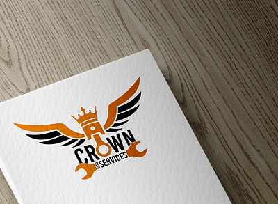 Crown services logo abstract logo automobile clean logo crown design garage graphic design illustration logo simple logo vector wing