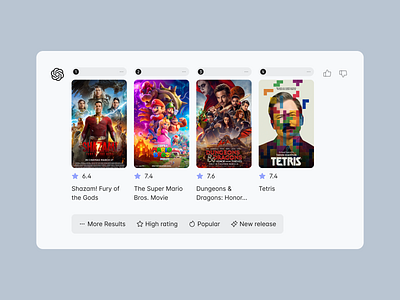 ChatGPT content component dungeons dragons movie recommendation tetris