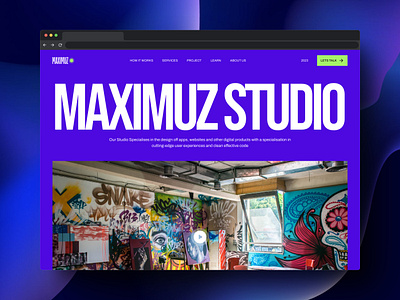 MAXIMUZ Studio - Landing Page design figma graphic design header hero section landing page marketing landing page minimal product design studio landing page ui ux website