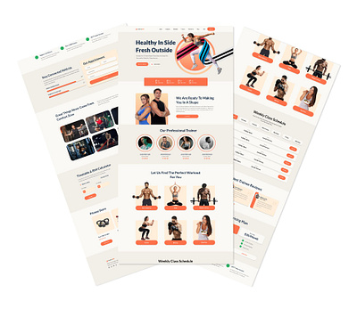 Fitness Web Site Design: Landing Page app design figma fitness graphic design gym landing page logo ui ui design uiux ux web ui