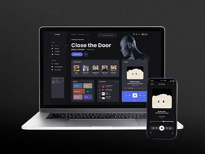 Desktop App : Pods app application desktop dark dark mode dashboard desktop music podcast ui ui design ui ux windows