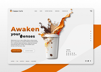 Coffee shop website design branding design figma graphic design logo ui ux vector web