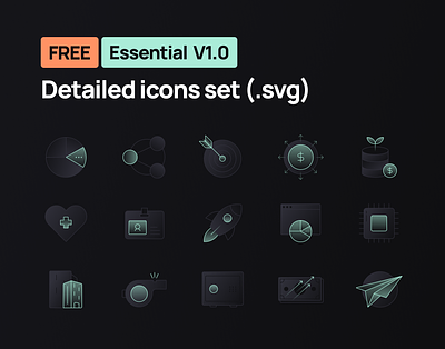 FREE 68 - icons.svg set app application branding design fintech free icons illustration set template ui web