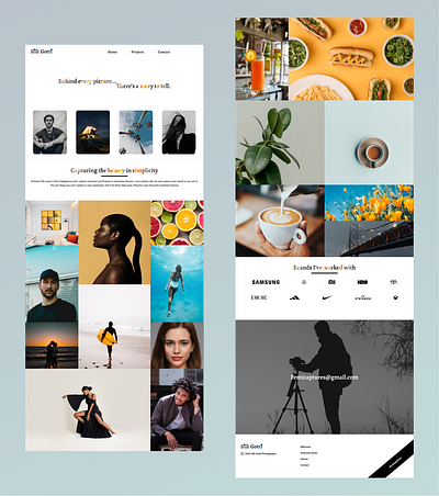 PHOTOGRAPHER'S PORTFOLIO WEBSITE app design designer product design ui ui design uiux user experience ux ux design web web design website