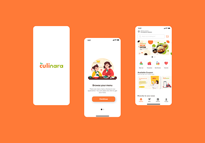 Culinara - Food and Beverage app branding concept design illustration ui ux website