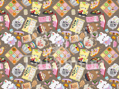 Wagashi Merchandise art toy bear bunny cat character design cute design designer toy dog felt illustration japanese japanese sweets kitten merchandise pattern puppy surface pattern traditional japanese sweets wagashi