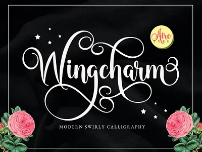 Wingcharm - Swirly Script Font bouncy font calligraphy cursive font cute font design font fonts girly font handwriting handwritten handwritten font illustration lettering script script font swash font swoosh font typeface typography wedding font