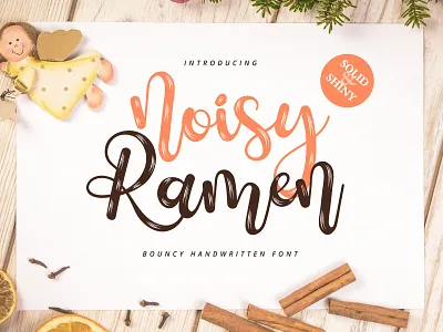 Noisy Ramen - Cute Handwritten Font bouncy font cursive font cute font design font fonts handwriting handwritten handwritten font illustration kids font lettering logo school font script script font teacher font typeface typography wedding font