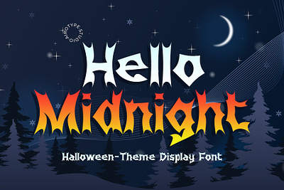 Hello Midnight - Halloween Font cute font design font fonts halloween font handwriting handwritten illustration lettering quirky font satanic font scary font script spooky font typeface typography whimsical font