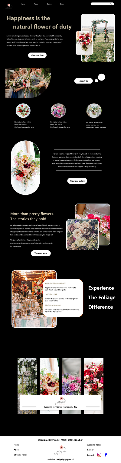 Flower shop 3d branding graphic design logo ui