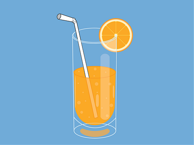 A Glass of Orange Juice art blue breakfast color design illustration illustrator orange