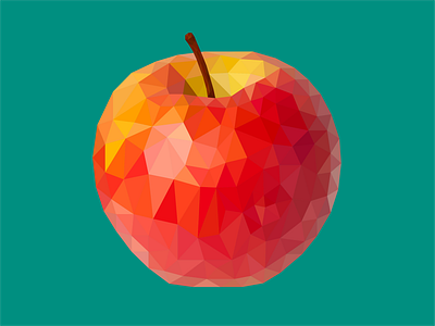 Geometric Apple art breakfast color design fruit geometric illustration illustrator red