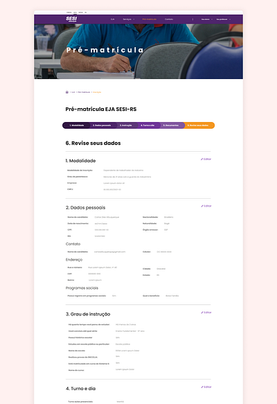 Form revision screen design desktop form ui ux web design