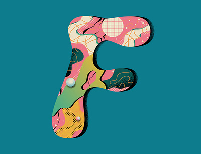 'F' for 36 Days of Type 36daysoftype challenge concept design flat gradients illustration illustrator lettering letters pattern shapes texture type