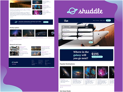 Shuddle : Interplanetary Travel branding design systems frontend ui ux website