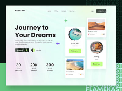 Travel Website Design | Landing Page UI awesome design idea flamekast homepage idea inspiration landing page landingpage travel agency travel blog travel guide travel landing page travel web travel website travelling uiux web webdesign website