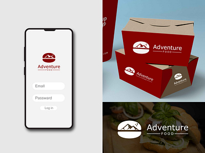 Adventure food logo design. sandwich with mountain logo adventure challenge delicious flavorful freedom fresh handcrafted healthy majestic nature quick satisfying savory serenity strength summit tasty thrill variety wilderness
