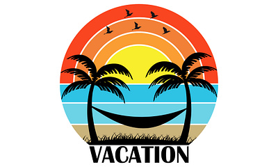 Summer Vacation T-shirt Design Vector Illustration beach design illustration palm retro sunset summer sun surf surfing t shirt t shirt t shirt design t shirt design typography vacation vector world