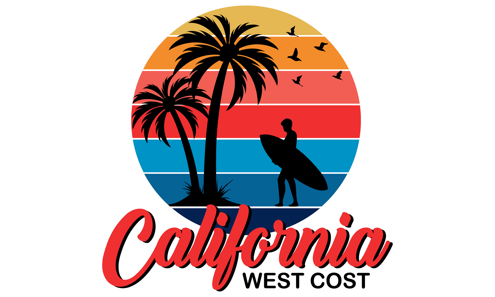 California West Cost T-shirt Design Vector Illustration by Nayem Pro ...