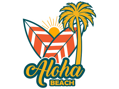 Aloha Beach T-shirt Design Vector Illustration aloha aloha beach beach design hawaii illustration logo palm summer sun surf surfboard surfing t shirt t shirt design typography vacation vector world