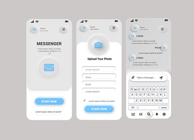 Messenger App 3d app design fi figmaplugin ui