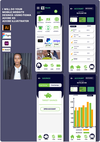 mobile bank application branding design figma graphic design mobile typography ui ux