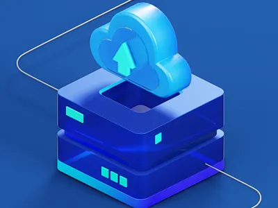 Cloud Computing 3d 3d design app data art blender cinema4d cloud computing data science design graphic design illustration interface design storage ui ui design ux ux design web design web illustration