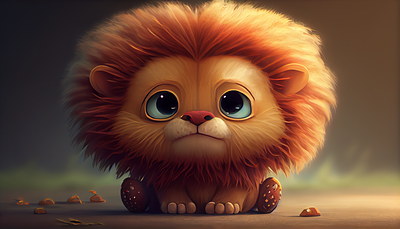 Baby Lion 2d 3d animal animation art art work artist cartoon character design design graphic design happy illustration lion logo mascot nft