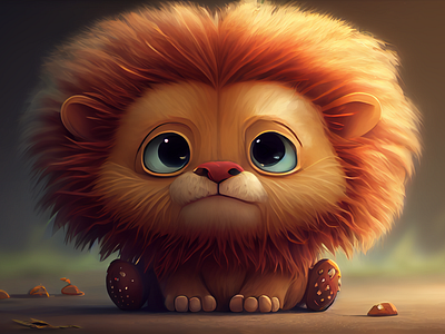 Baby Lion 2d 3d animal animation art art work artist cartoon character design design graphic design happy illustration lion logo mascot nft