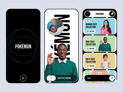 Pokemon - Fashion Mobile App app apparel clean clothing clothing app ecommerce fashion market marketplace minimal mobile model modern online store outfit shop store ui ux