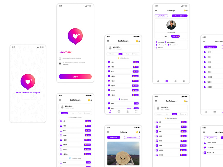 IG FOLLWERS & LIKE PRO APP by Brijesh Sakhiya on Dribbble
